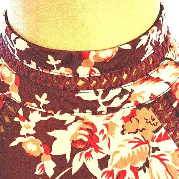 B. Darlin Floral Fit & Flare Mini Dress Sz 3 /4 Red Sleeveless Prom Wedding Glam - Picture 5 of 14